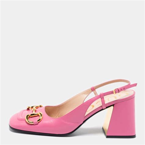 pink gucci block heel|gucci blondie high heeled sandals.